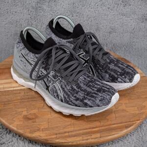 ASICS Gel Nimbus 23 Gray Black Knit Running Shoes Sneakers Mens Size 9.5